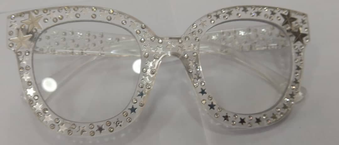 Clear, stars and rhinestones
