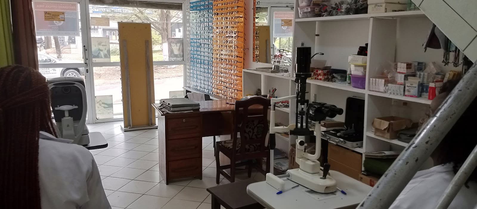 Inside the clinic, looking toward the street